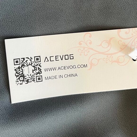 Acevog Womens Chiffon Blouse Green Long Sleeves Back Zip Lined XXXXL 4XL New - Picture 10 of 11